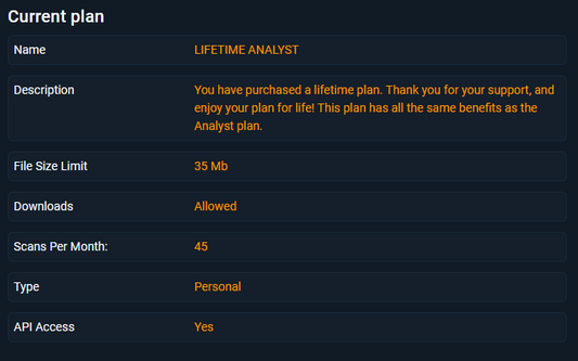 Lifetime Analyst Plan